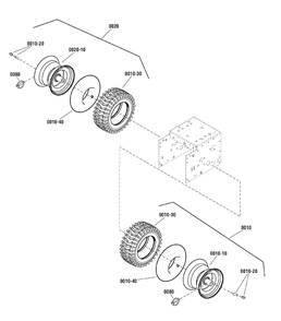 Wheels And Tires Group Diagram and Parts List for 1696026 2011 Briggs and Stratton Snow Blower
